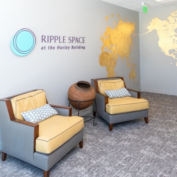 A sitting area at The Ripple Space at the Hurley Building Vancouver Washington
